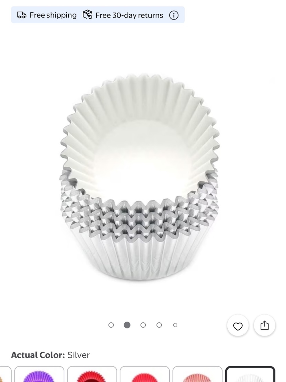 Silver Foil Cupcake Liners - Pack of Metallic Baking Cups